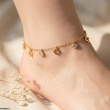 PYH00257 BHS Stainless Steel Clover /Round Drop Anklet - TBCH