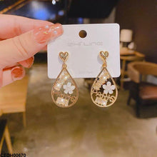 CEDH00670 ZHL Heart Tear Drop Earrings - CEDH