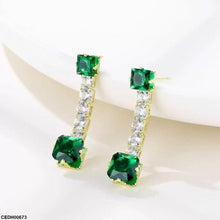 CEDH00673 WKO Square Stone Drop Earrings - CEDH