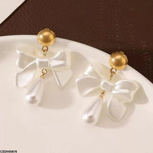 CEDH00676 LSH Bow Pearl Drop Earrings - CEDH