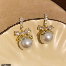 CEDH00695 LSH Bow Pearl Drop Earrings -CEDH