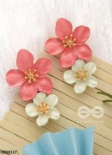 CEDH117 JMN Double Painted Flower Earrings Pair - CEDH