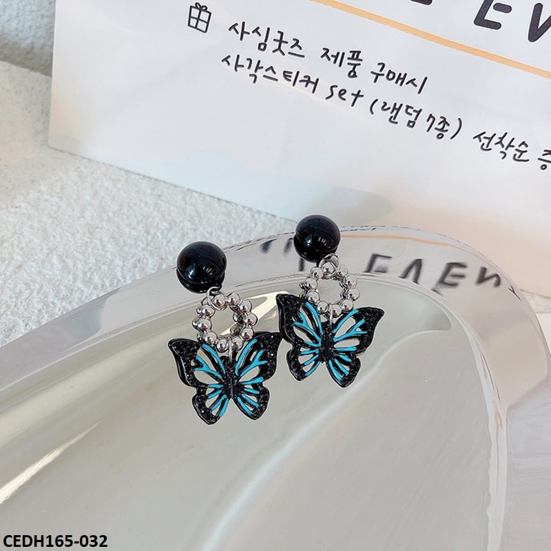 CEDH165 SYB Butterfly Drops Earrings Pair - CEDH