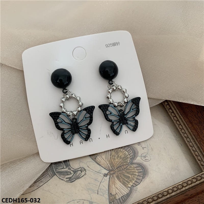 CEDH165 SYB Butterfly Drops Earrings Pair - CEDH