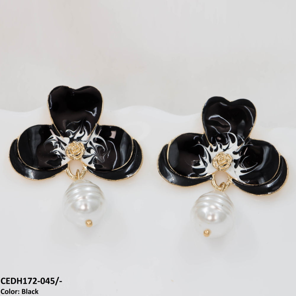 CEDH172 KSU Leaf Painted Earrings Pair - CEDH