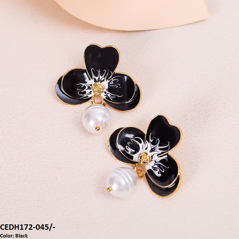 CEDH172 KSU Leaf Painted Earrings Pair - CEDH
