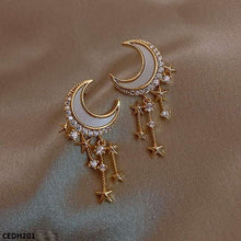CEDH201 SIQ Moon Stars Drop Earrings Pair - CEDH