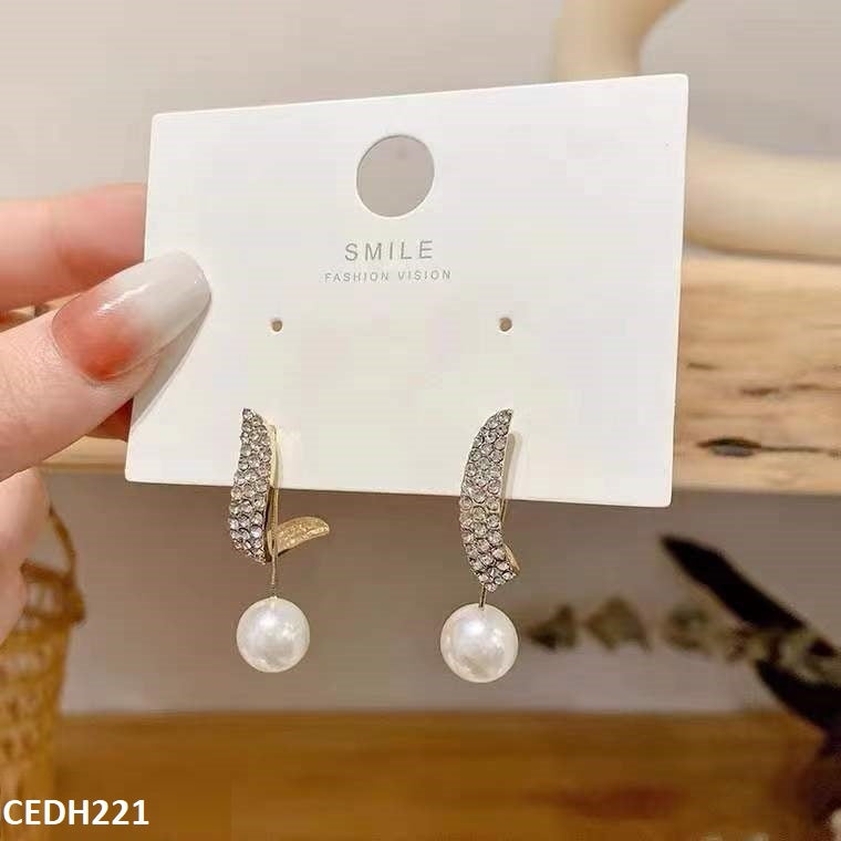 CEDH221 BTO Traditional Pearl Drop Earrings Pair - CEDH