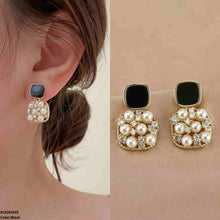 CEDH340 BTO Square Ear Drop Earrings Pair - CEDH