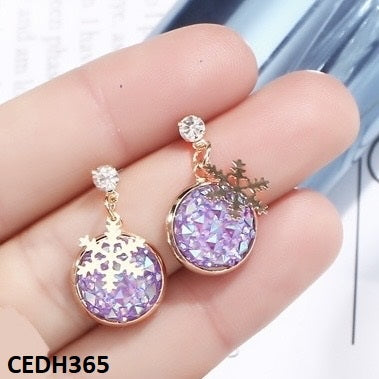 CEDH365 SIQ Star Shinning Drop Earrings Pair - CEDH