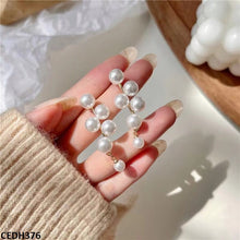 CEDH376 BTO ZigZag Pearl Drop Earrings Pair - CEDH
