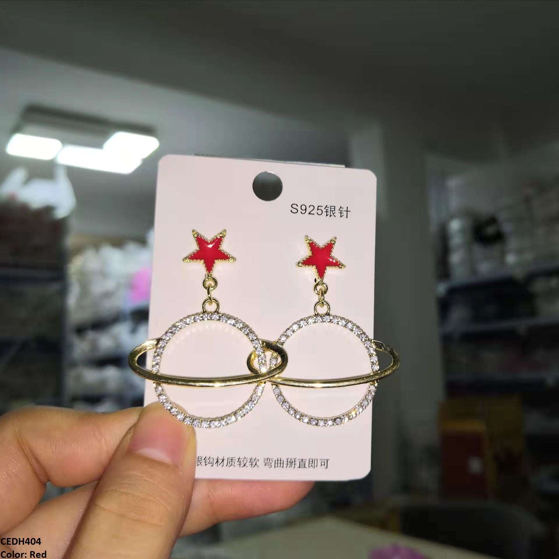 CEDH404 YHC Star Galaxy Drop Earrings Pair - CEDH