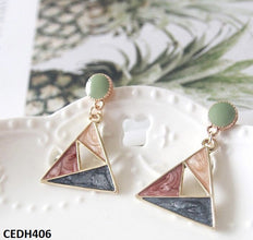 CEDH406 YHC Painted Triangle Drop Earrings Pair - CEDH