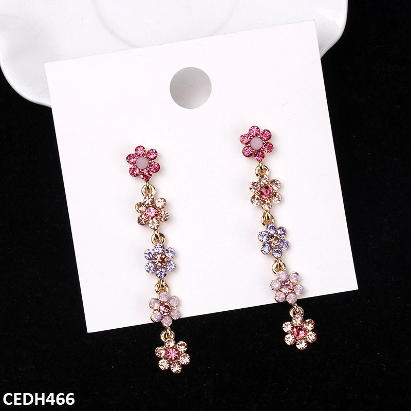 CEDH466 YYZ Flower Drop Earrings Pair - CEDH