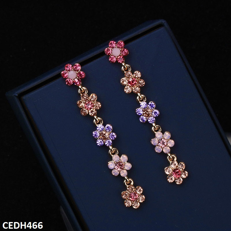CEDH466 YYZ Flower Drop Earrings Pair - CEDH