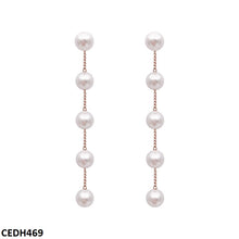 CEDH469 YYZ Pearl Chain Drop Earrings Pair - CEDH