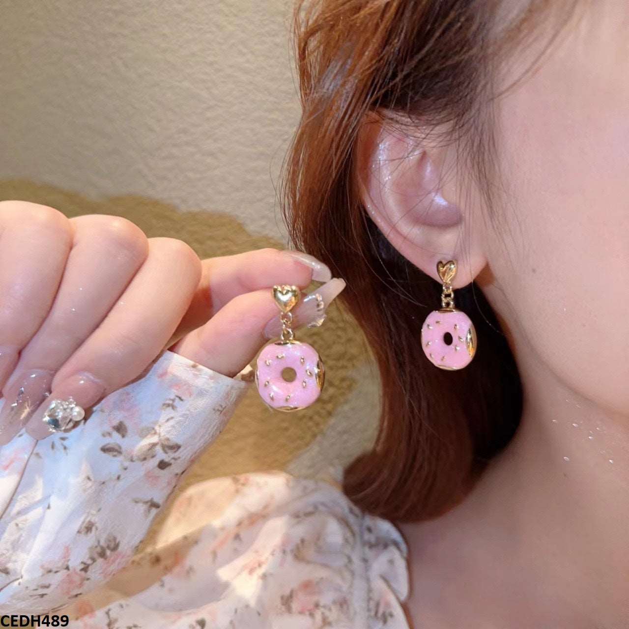 CEDH489 YHC Donut Round Drop Earrings - CEDH