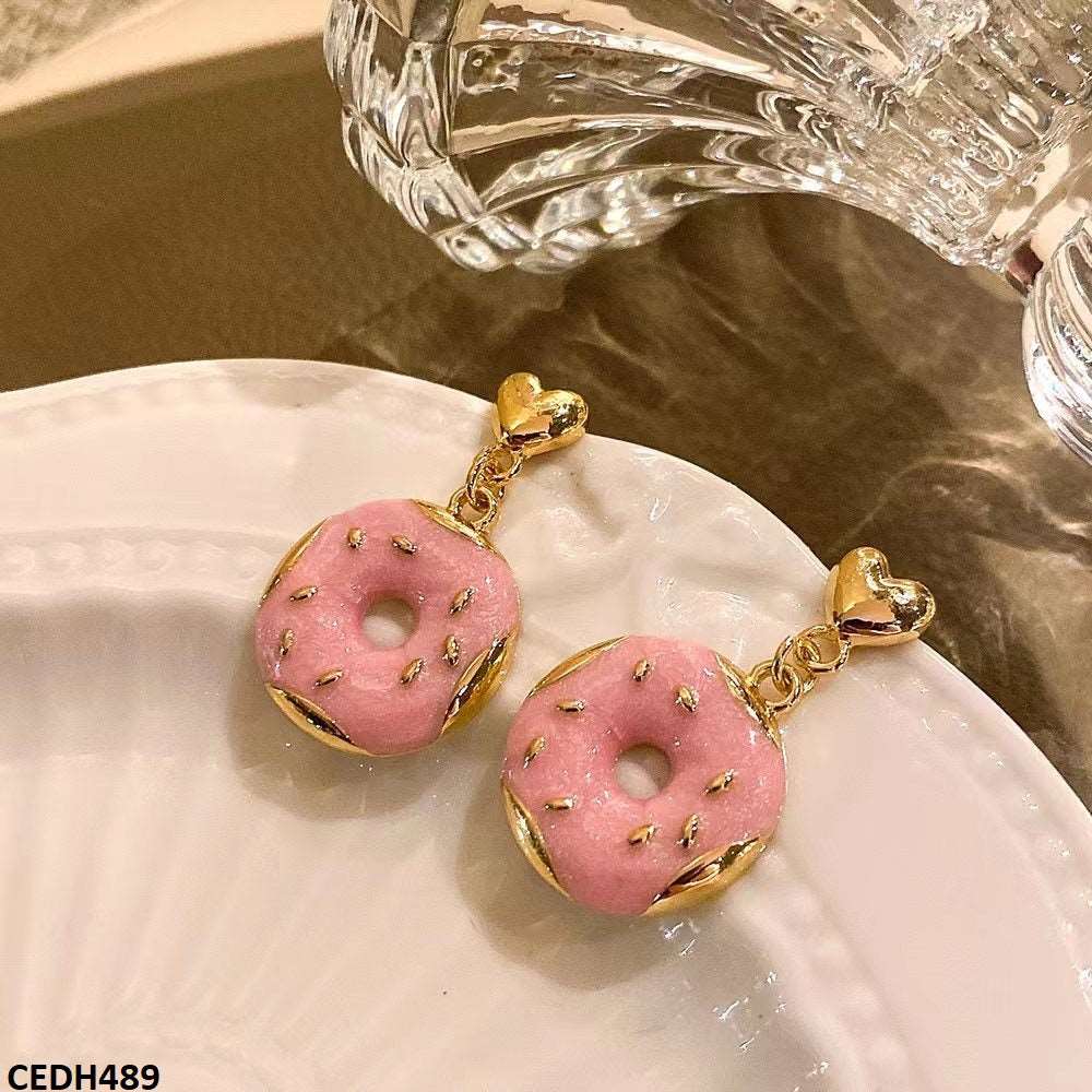 CEDH489 YHC Donut Round Drop Earrings - CEDH