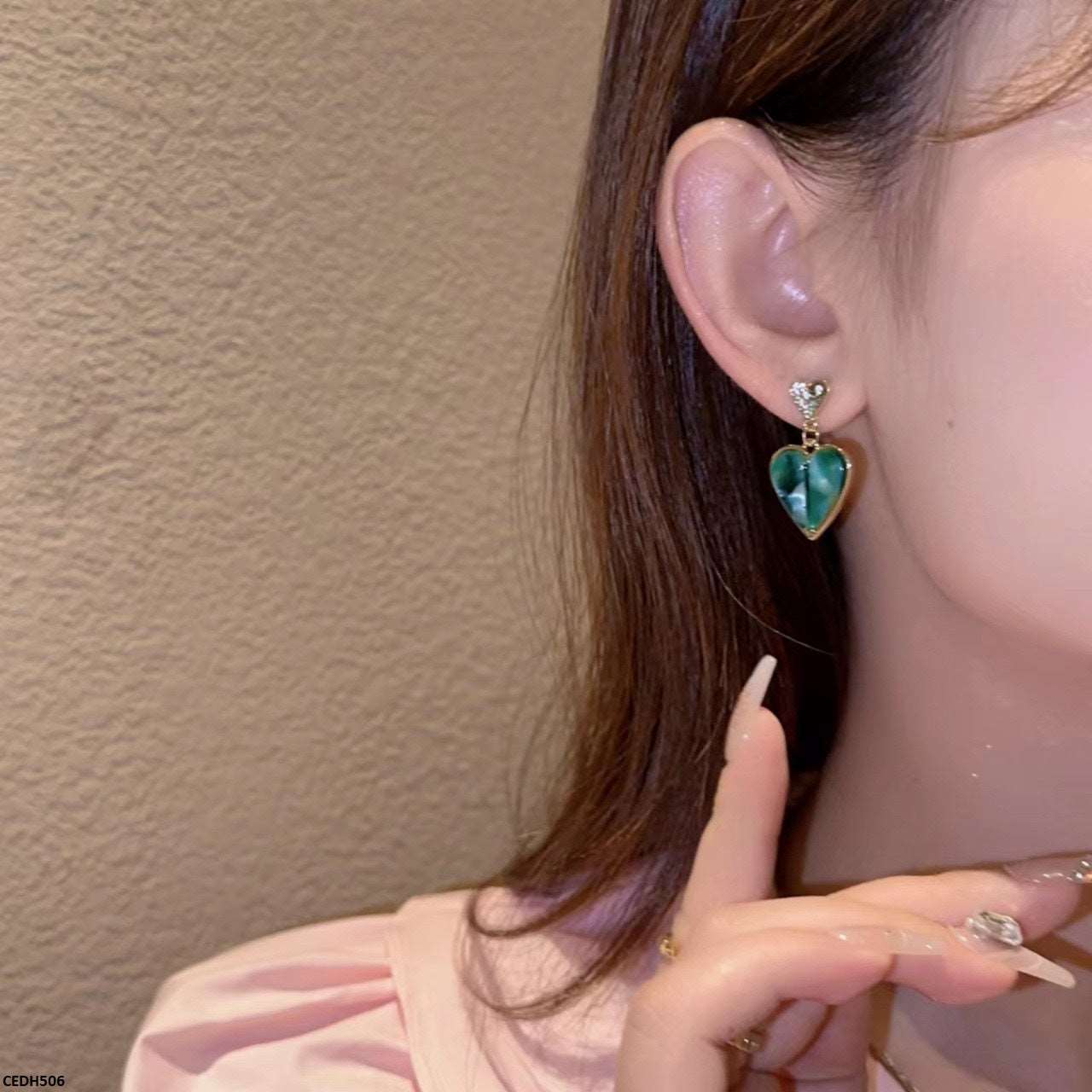 CEDH506 BTO Double Heart Earrings Pair  - CEDH