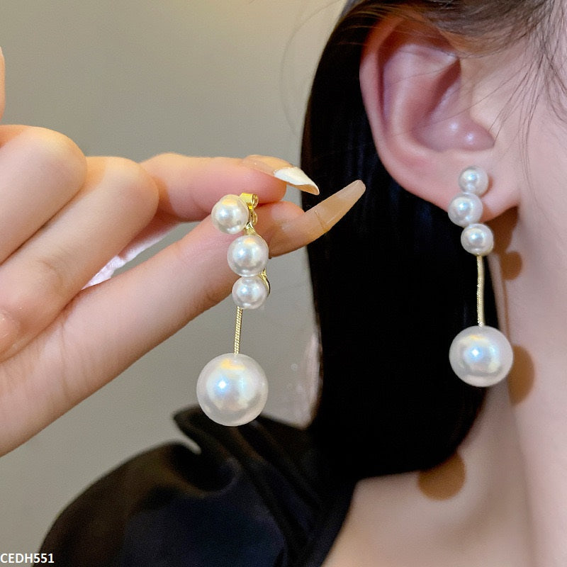 CEDH551 HJF Pearl  Drop  Earrings  - CEDH
