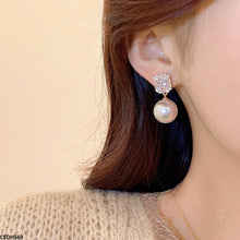 CEDH563 HJF Round Pearl Drop Earrings  - CEDH