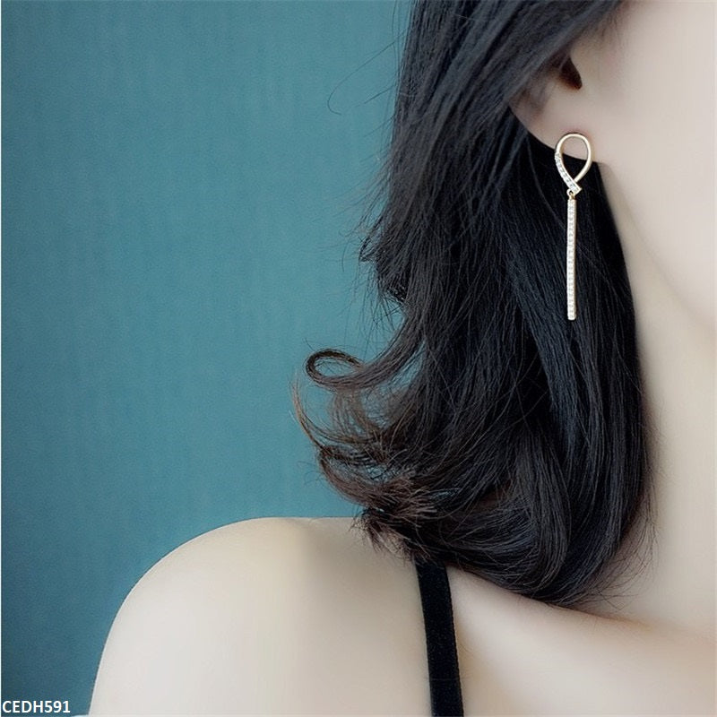 CEDH591 SIQ Stick Drop Earrings - CEDH