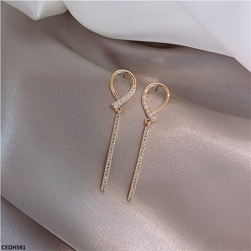 CEDH591 SIQ Stick Drop Earrings - CEDH