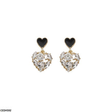 CEDH592 SIQ Heart Drop Earrings - CEDH