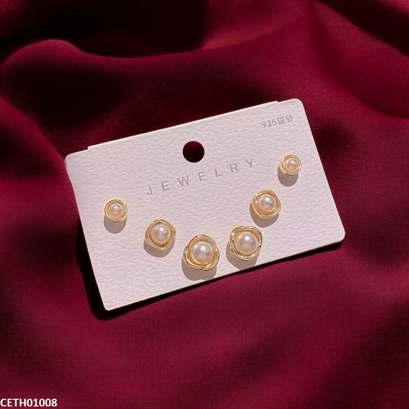 CETH01008 HJF Round Stud 3 Tops Pair - CETH