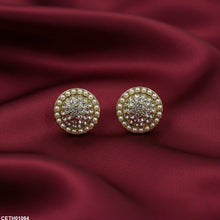 CETH01064 YQG Round Pearl Stud Tops Pair - CETH