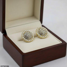 CETH01064 YQG Round Pearl Stud Tops Pair - CETH