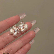 CETH01284 SYB Oval Stone Pearl Tops Pair - CETH