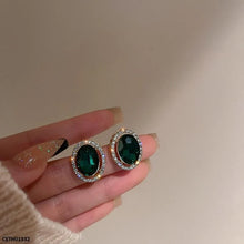 CETH01332 LSH Oval Green Stone Tops Pair - CETH