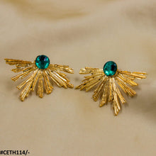 CETH114 YYE Peacock Leaft Studs - CETH