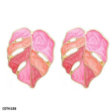 CETH188 ZLX Painted Leaf Studs - CETH