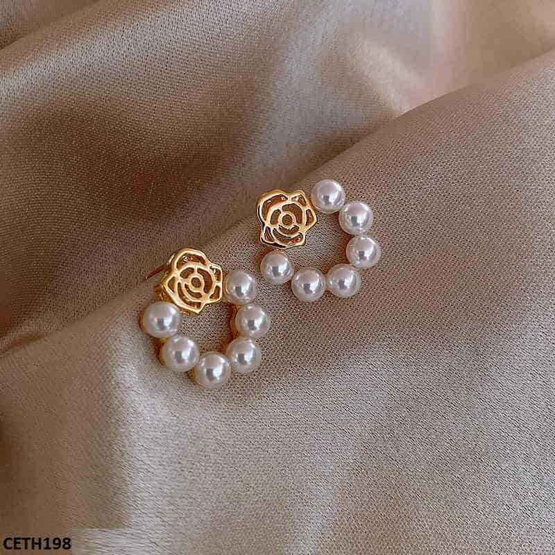 CETH198 SGC Rose Pearl Stud Tops Pair - CETH