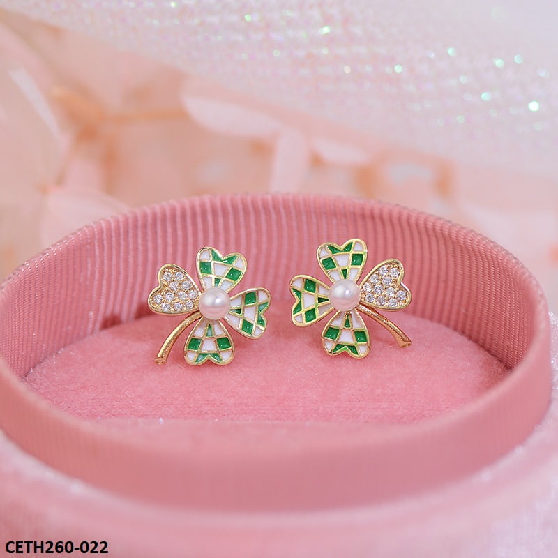 CETH260 SYB Painted Check Flower Tops Pair - CETH
