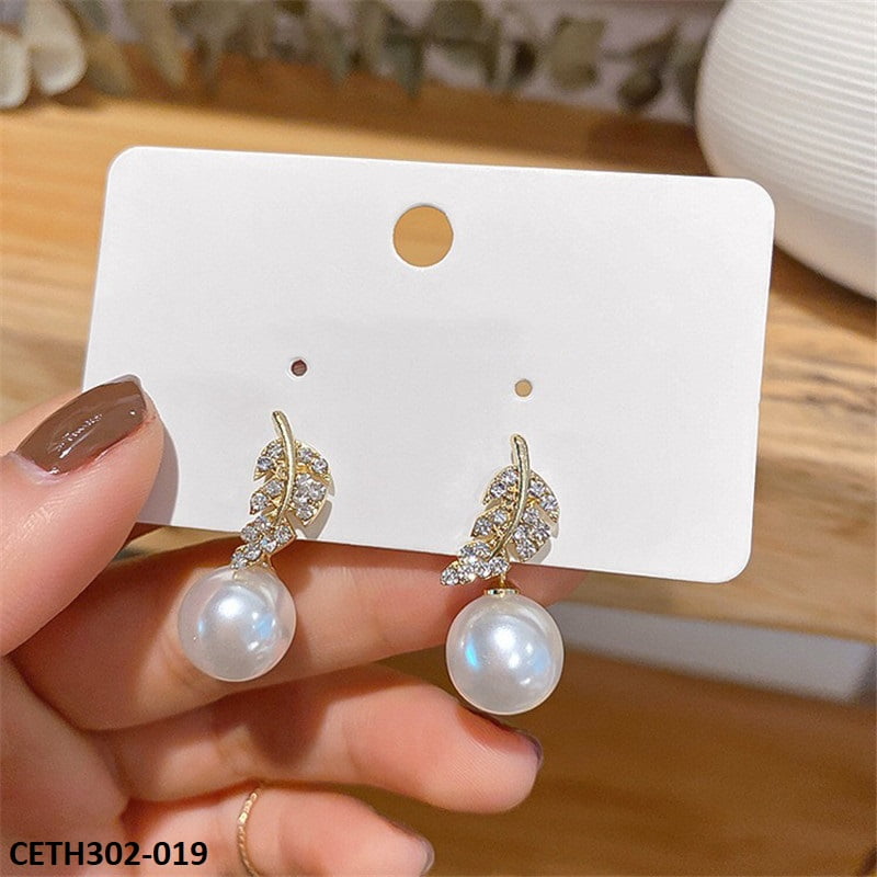 CETH302 SIQ Leaf Stud Tops Pair - CETH