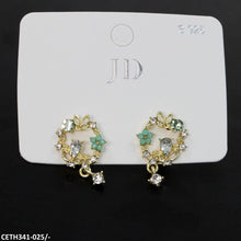 CETH341 SYB Sterling Butterfly And Flower Stud Tops Pair - CETH