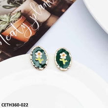 CETH360 AMY Oval Painted Flower Stud Tops Pair - CETH