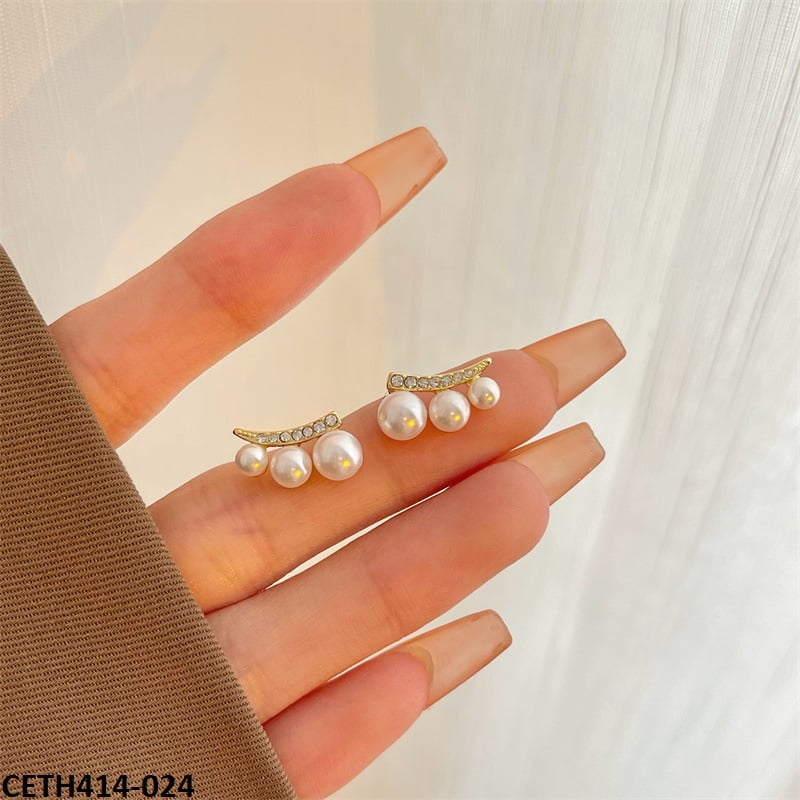 CETH414 XST Step Pearls Stud Tops Pair - CETH