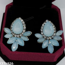 CETH424 LQP Step Pear Stud Tops Pair - CETH