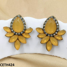 CETH424 LQP Step Pear Stud Tops Pair - CETH