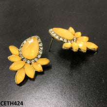 CETH424 LQP Step Pear Stud Tops Pair - CETH