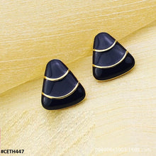 CETH447 YUL Trianlge  Stud Tops Pair - CETH