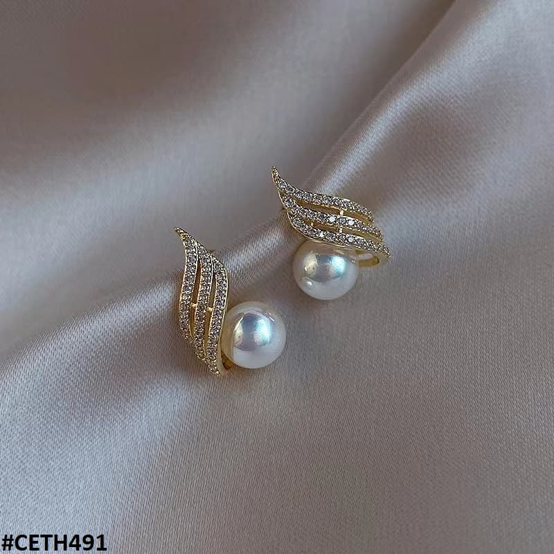 CETH491 BTO  Pearl  Stud Tops Pair - CETH