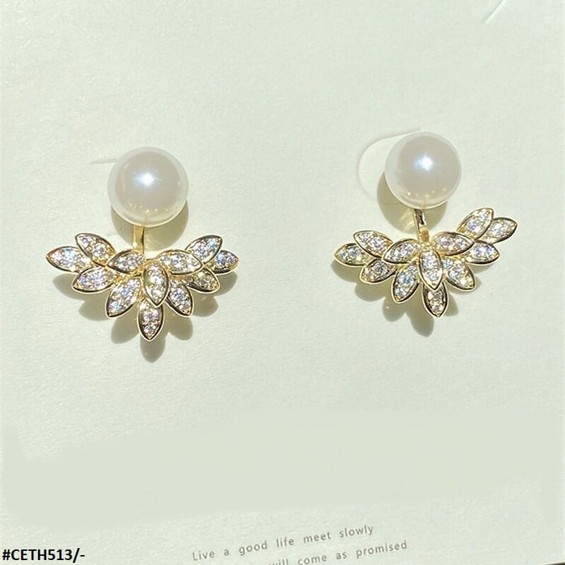 CETH513 YQG Jacket Leaf Stud Tops Pair - CETH