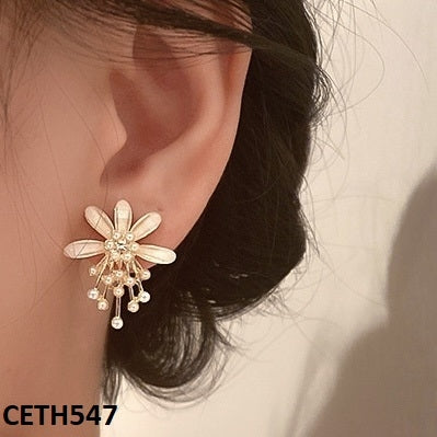 CETH547 SIQ Flower Stud Tops Pair - CETH