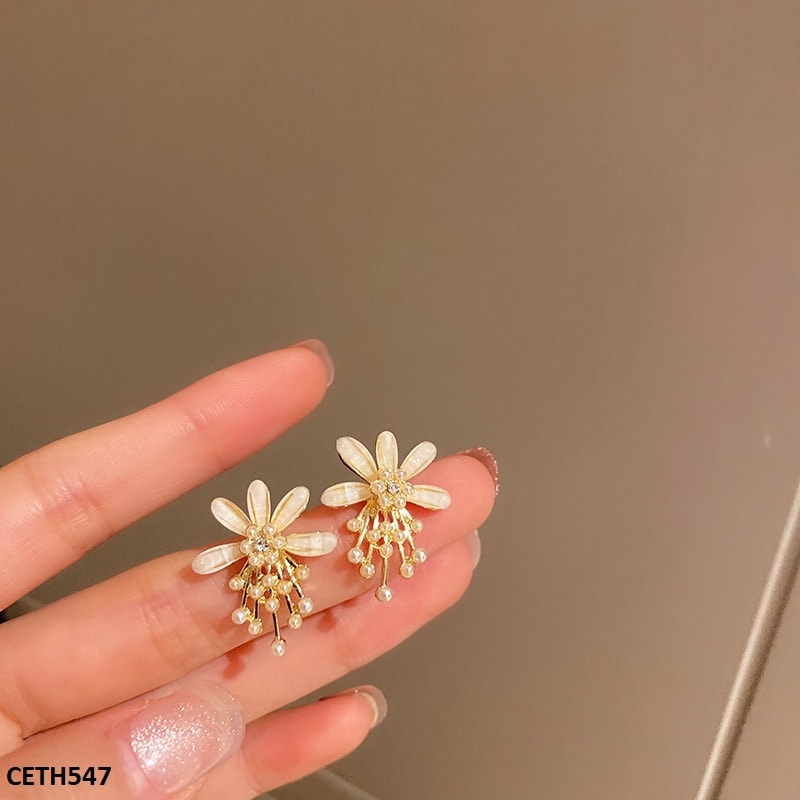 CETH547 SIQ Flower Stud Tops Pair - CETH