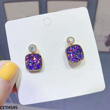CETH595 YHC Crystals Square Ear Tops Pair - CETH
